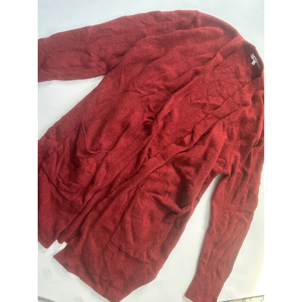 Madewell Kent Cardigan Sweater Womens Large Red Merino Wool Alpaca Blend G2719